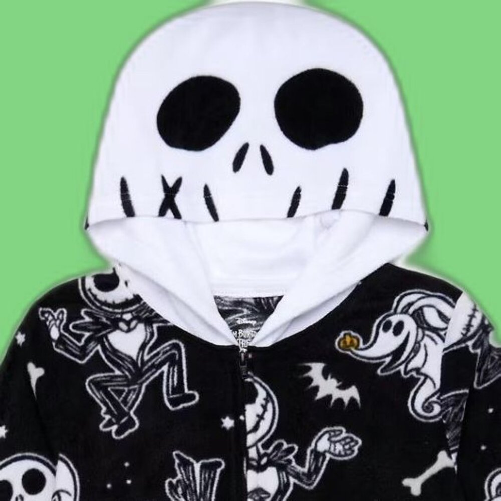 NWT Disney Nightmare Before Christmas Boys Hooded Union Suit Pajamas S 6 7 - Picture 4 of 5